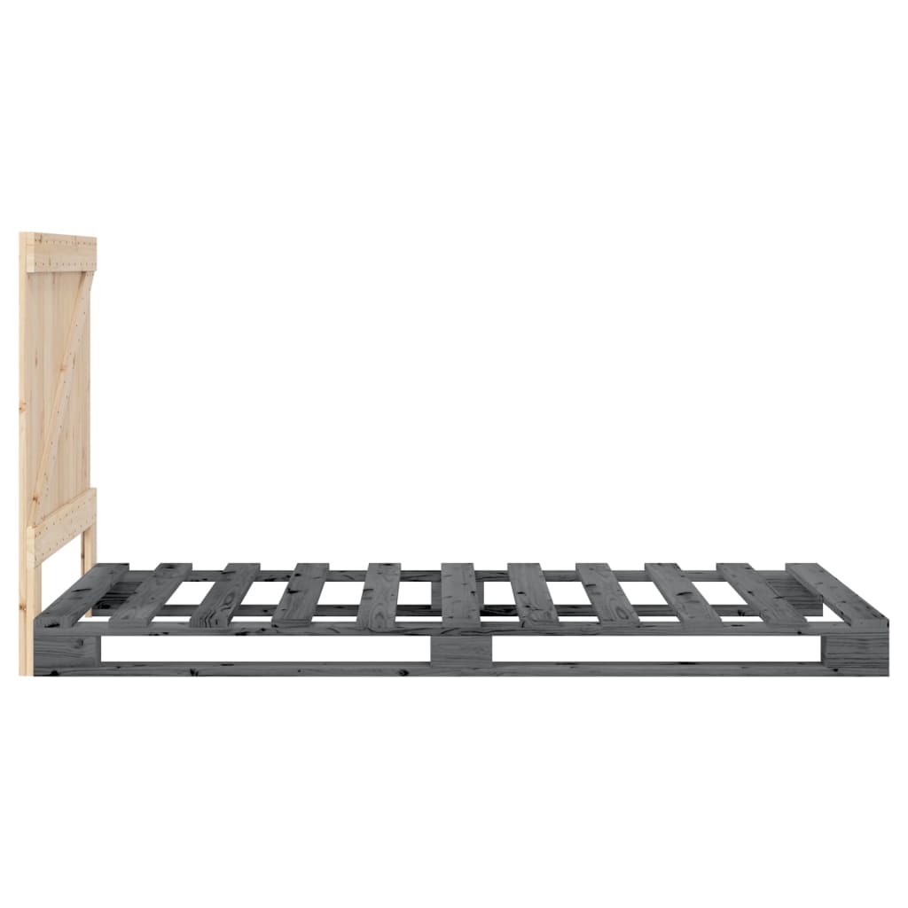 Bed Frame without Mattress Grey 90x200 cm Solid Wood Pine