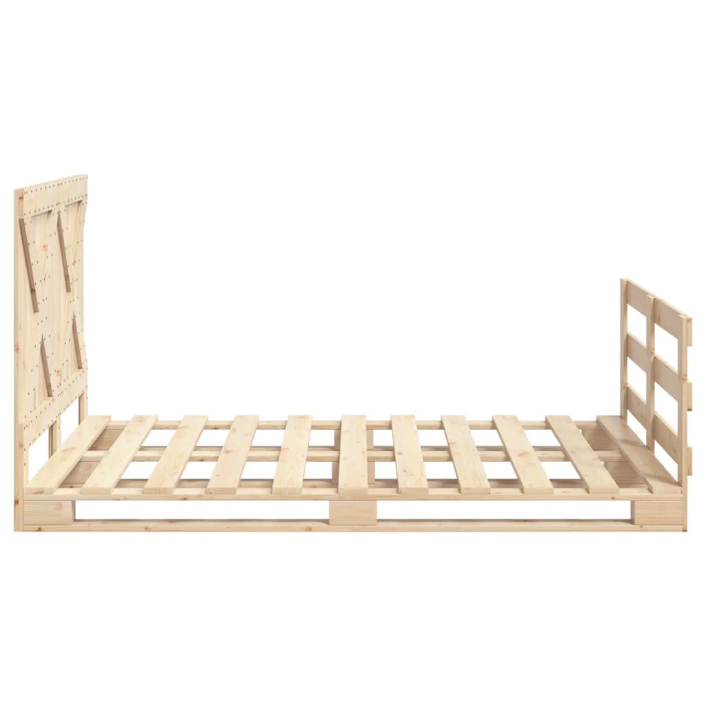 Bed Frame without Mattress with Headboard 160x200 cm Solid Wood