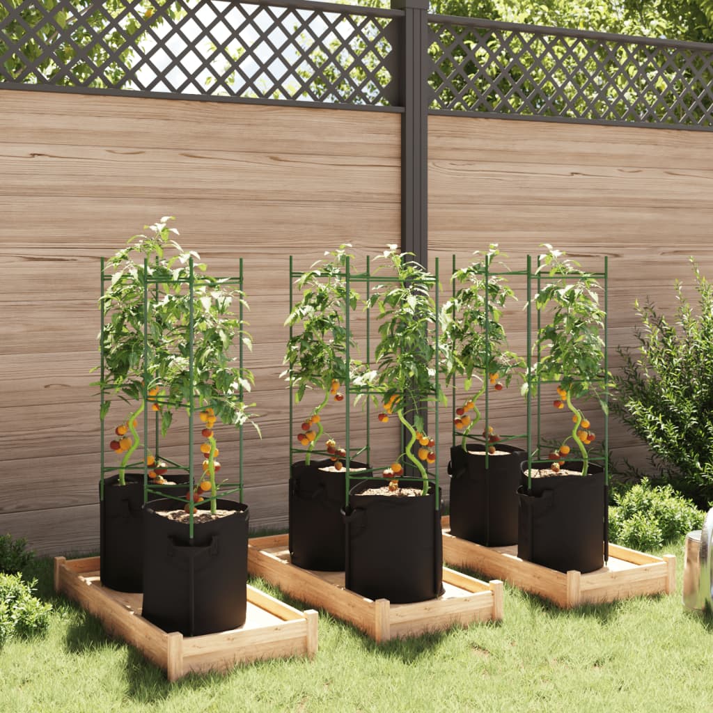Tomato Cages with Plant Bags 6 pcs 116 cm Steel and PP