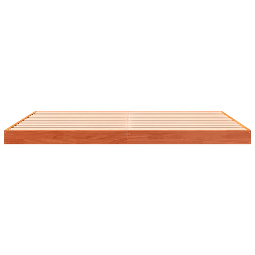 Bed Frame without Mattress Wax Brown 150x200 cm King Size Solid Wood Pine