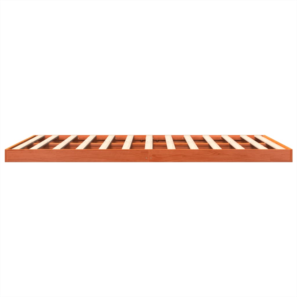 Bed Frame without Mattress Wax Brown 150x200 cm King Size Solid Wood Pine