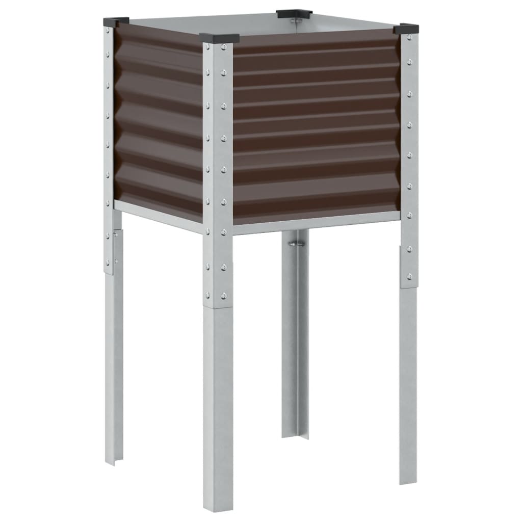 Garden Planter Brown 45x45x88 cm Steel