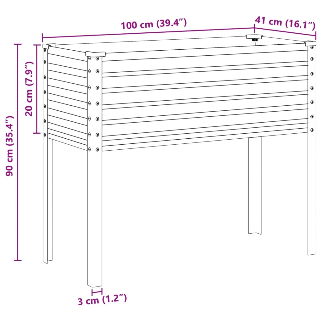 Garden Planter 100x45x90 cm Weathering Steel