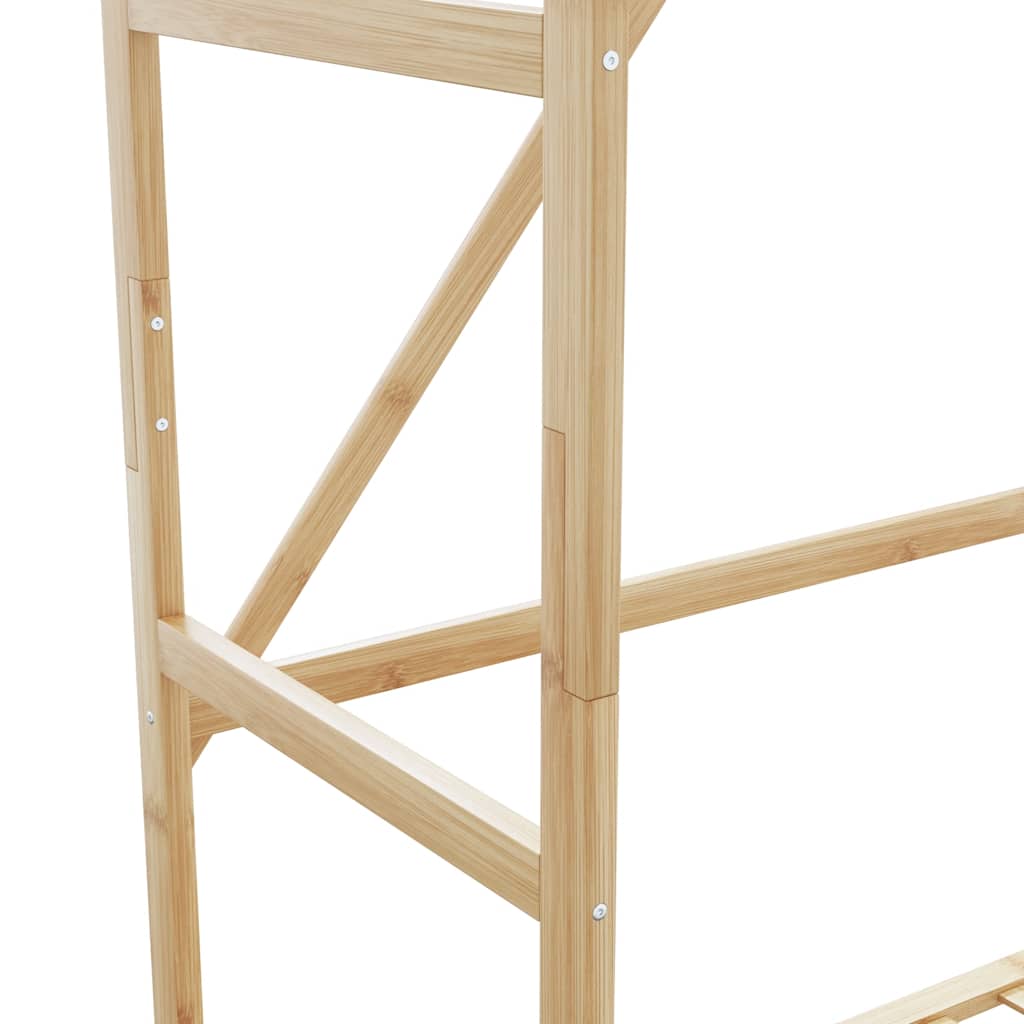 Clothes Rack with Shelves 110x40x175 cm Bamboo