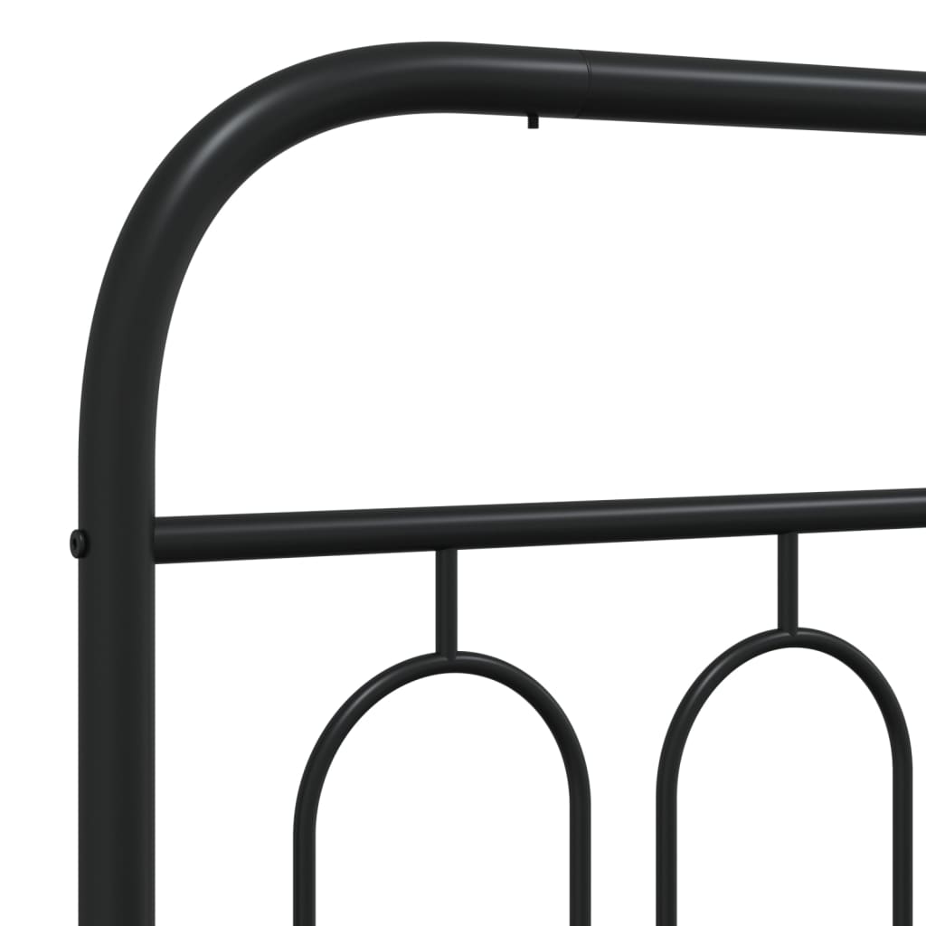 Metal Bed Frame without Mattress with Footboard Black 183x213cm