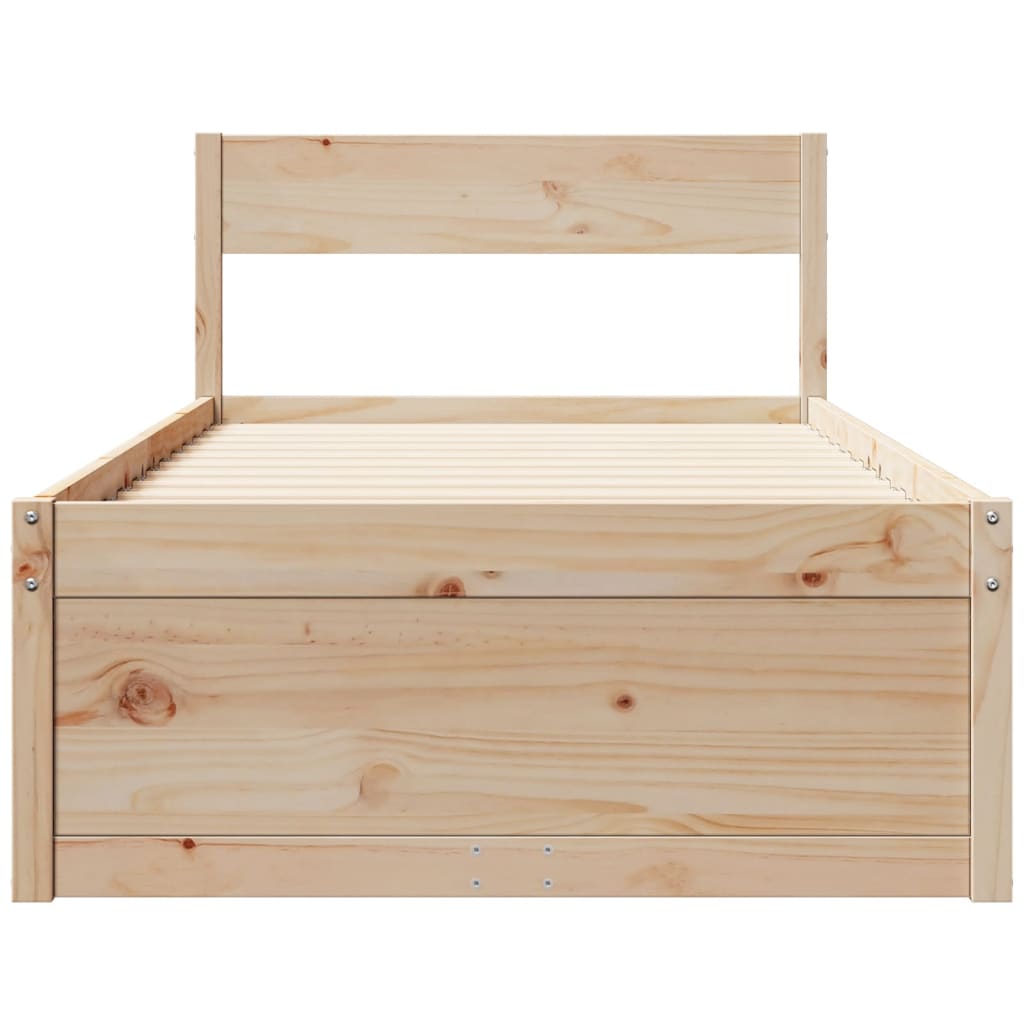 Bed Frame without Mattress 75x190 cm Small Single Solid Wood Pine