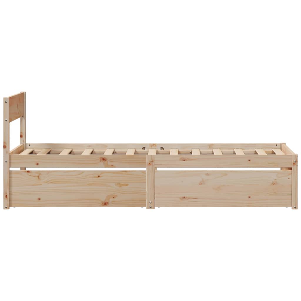 Bed Frame without Mattress 75x190 cm Small Single Solid Wood Pine