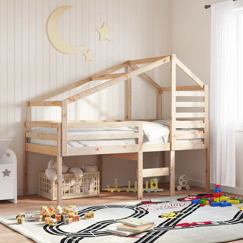 Kids' Bed Roof 188x97x113 cm Solid Wood Pine