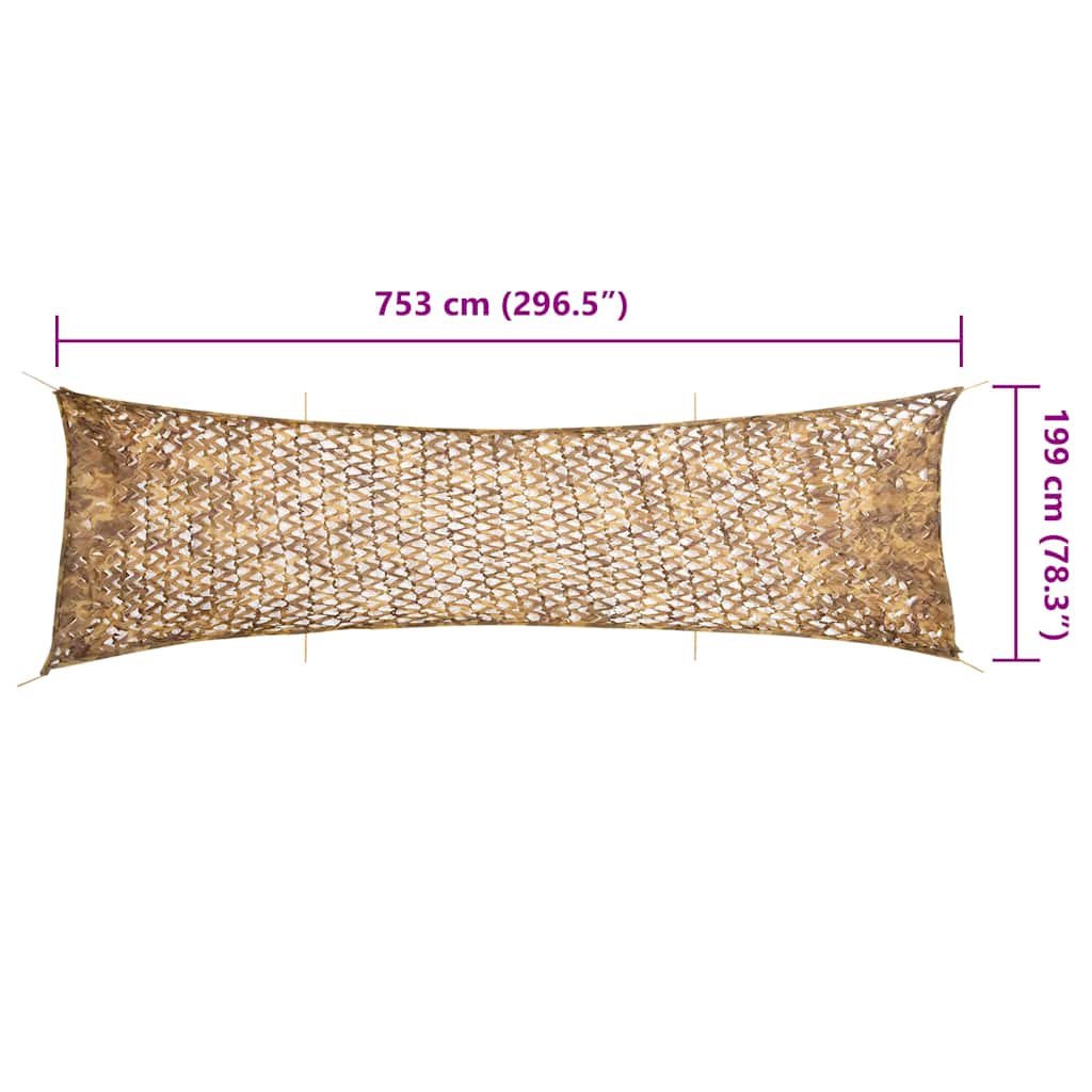 Camouflage Net with Storage Bag 753x199 cm Sand