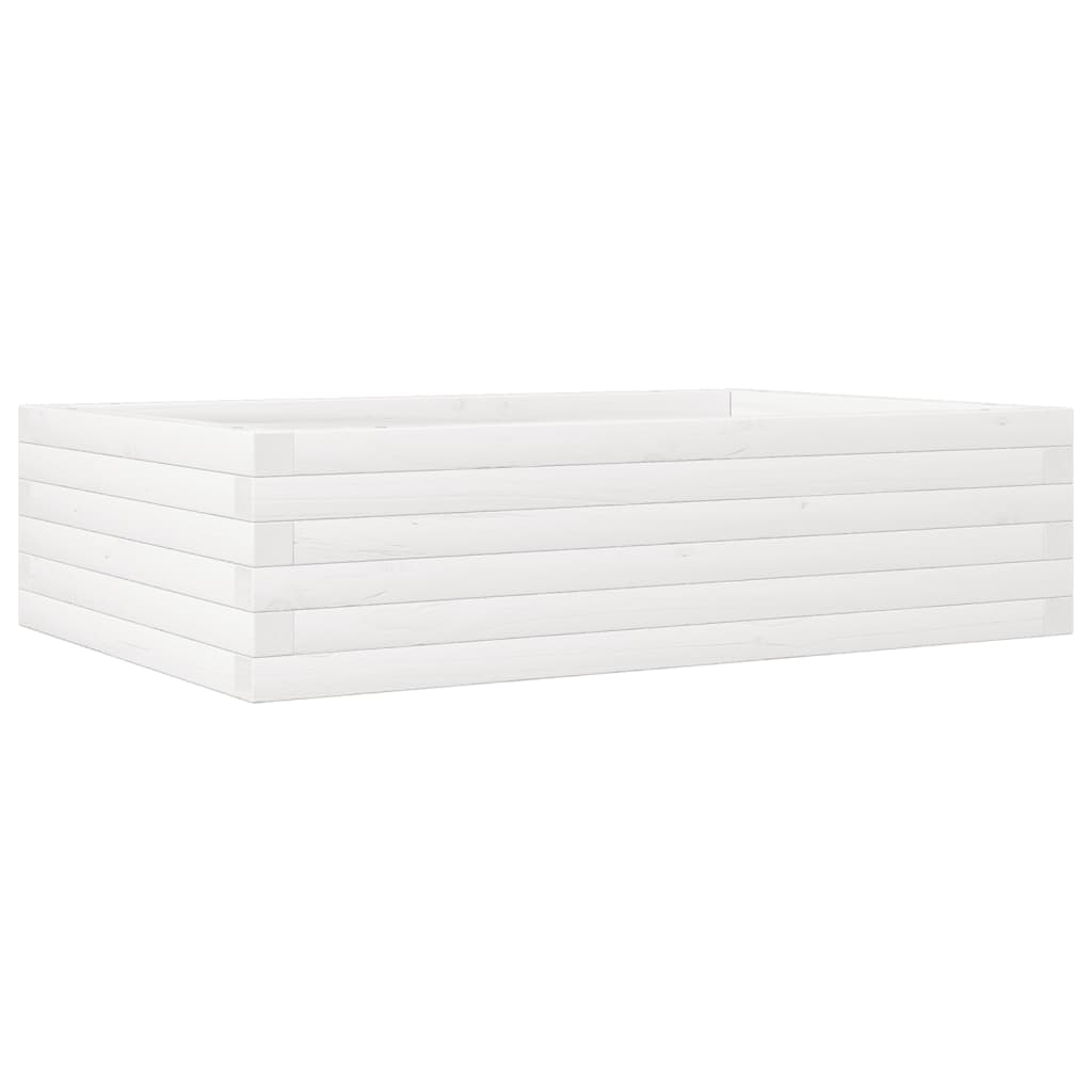 Garden Planter White 90x60x23 cm Solid Wood Pine