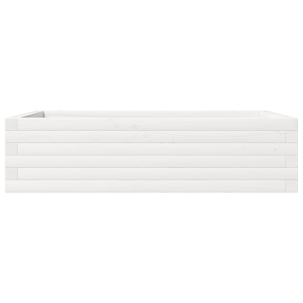 Garden Planter White 90x60x23 cm Solid Wood Pine