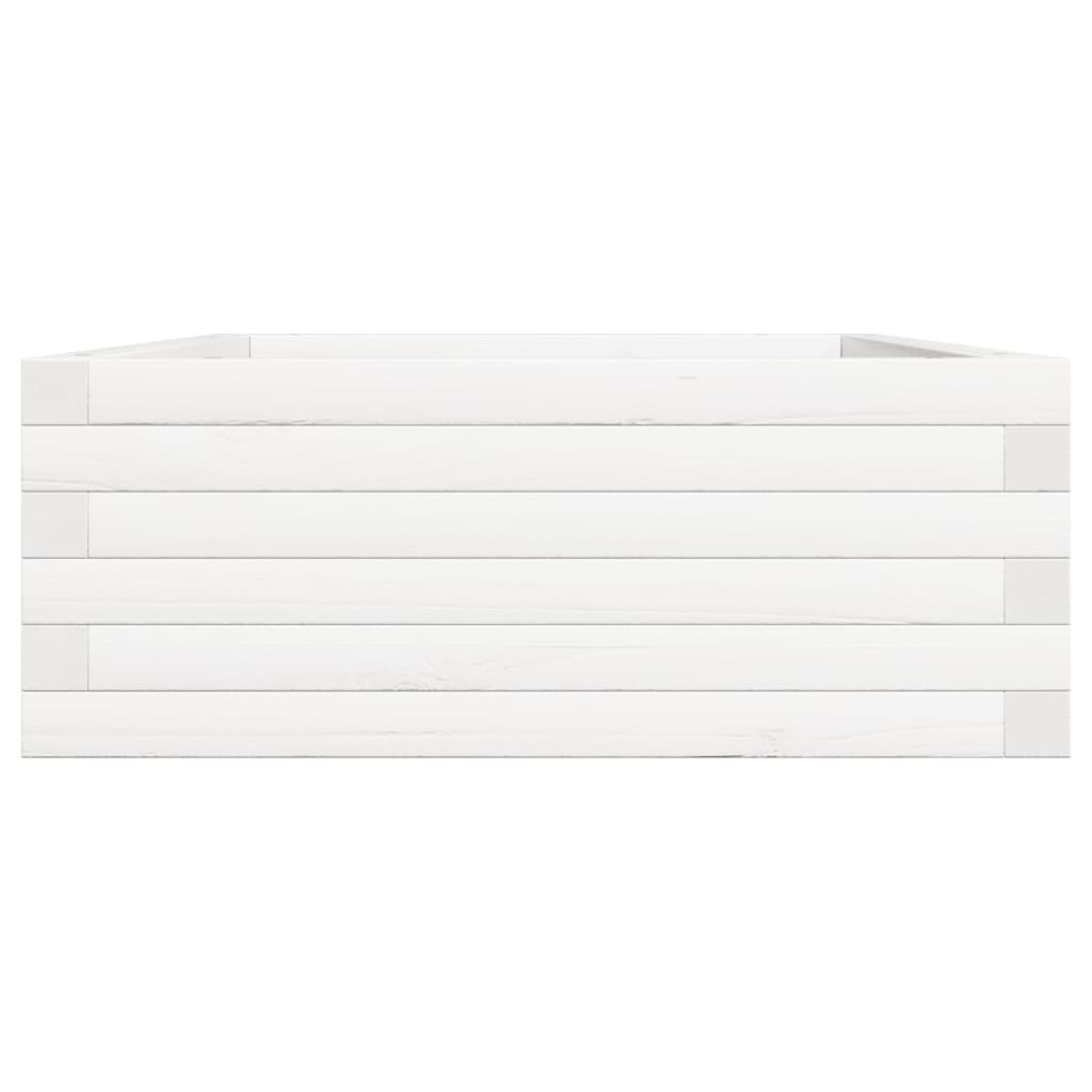 Garden Planter White 90x60x23 cm Solid Wood Pine