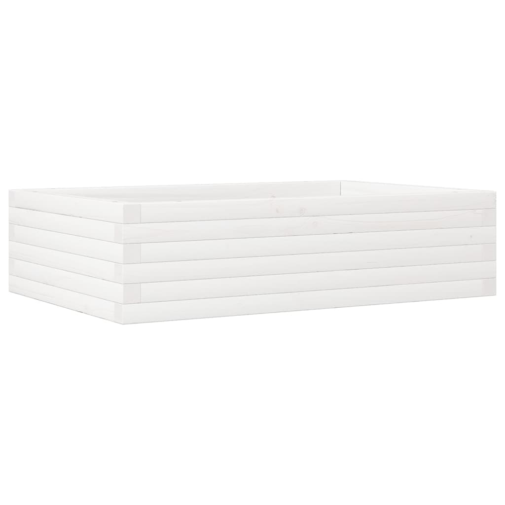 Garden Planter White 90x60x23 cm Solid Wood Pine