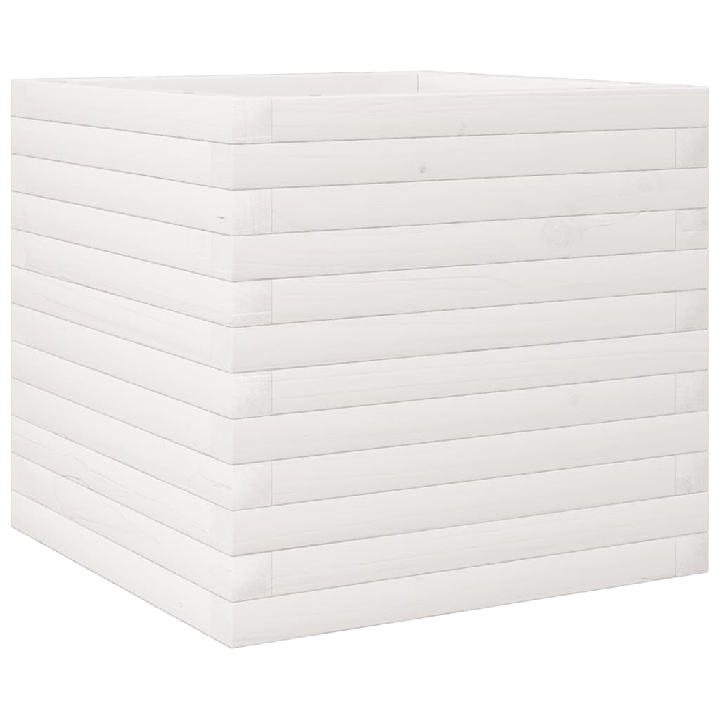 Garden Planter White 50x50x45.5 cm Solid Wood Pine
