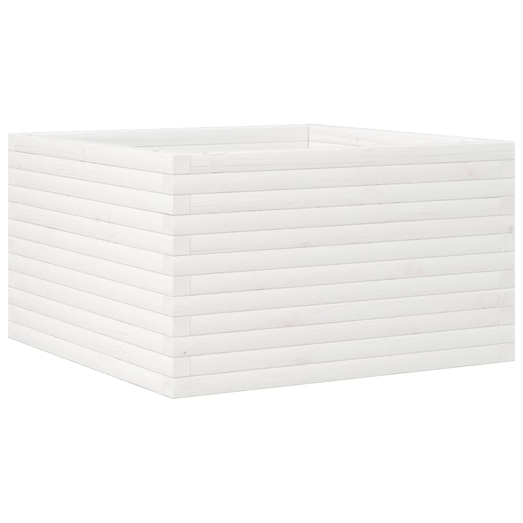 Garden Planter White 80x80x45.5 cm Solid Wood Pine