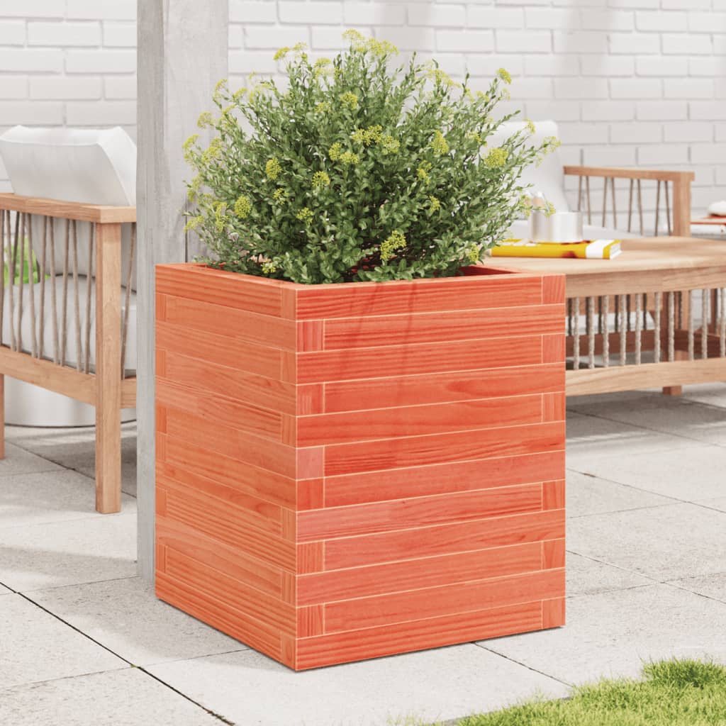 Garden Planter Wax Brown 40x40x46 cm Solid Wood Pine