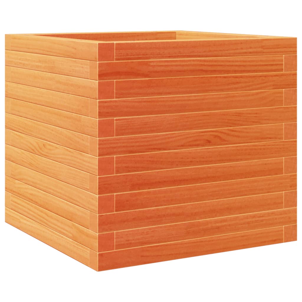Garden Planter Wax Brown 50x50x46 cm Solid Wood Pine