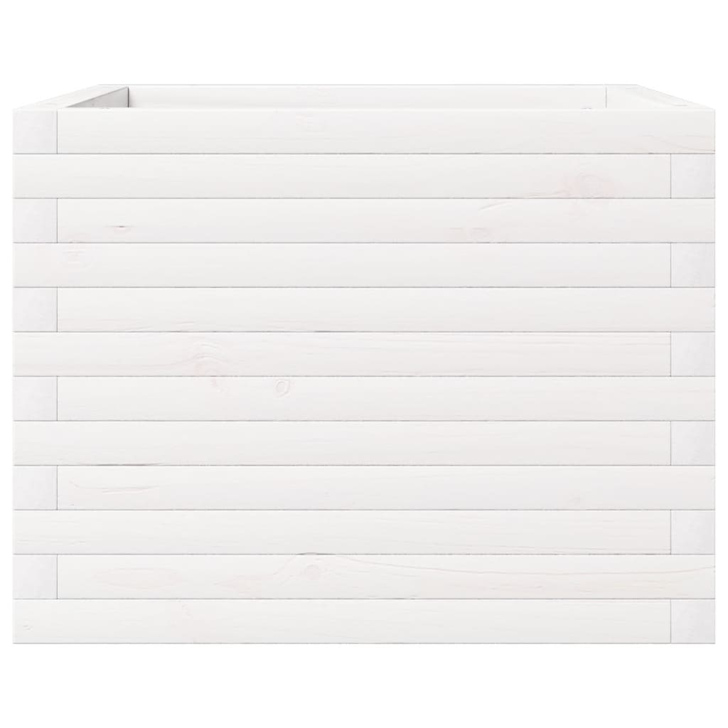 Garden Planter White 60x60x46 cm Solid Wood Pine