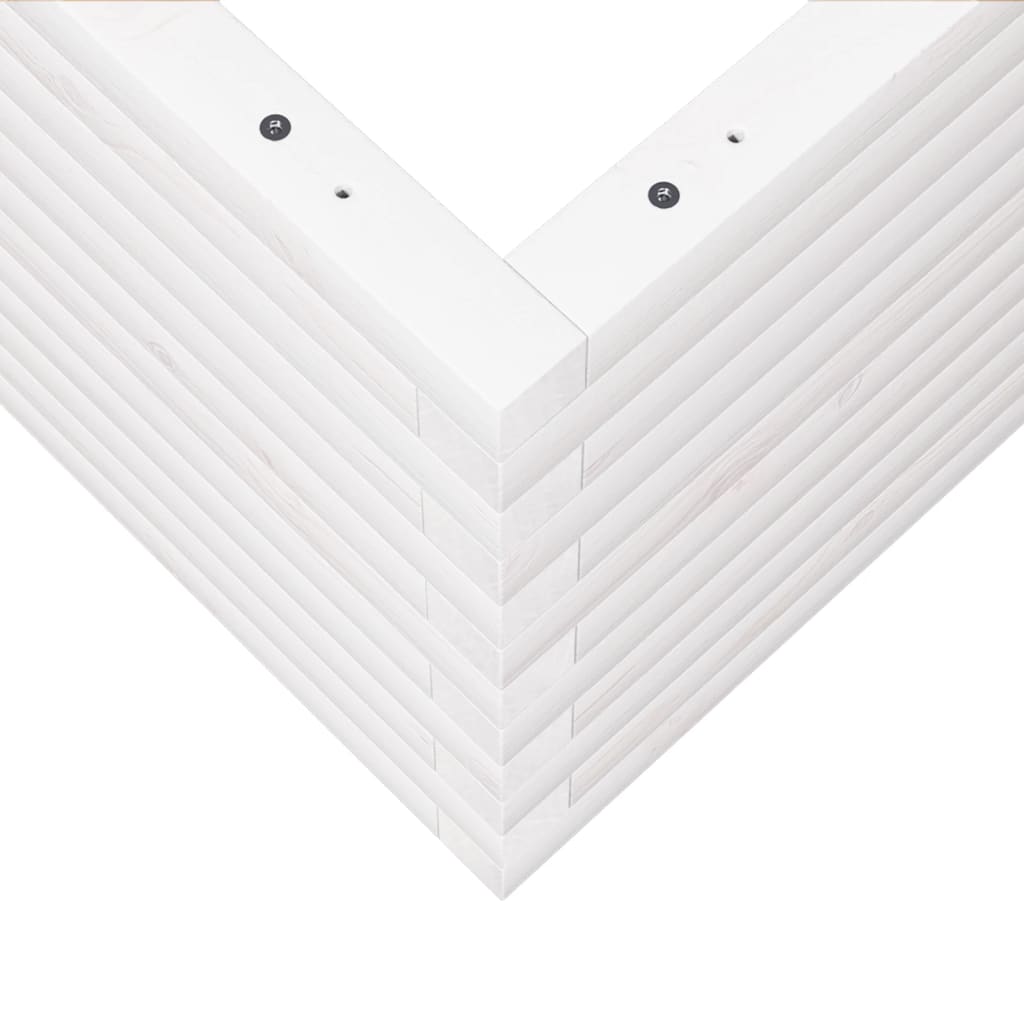 Garden Planter White 60x60x46 cm Solid Wood Pine