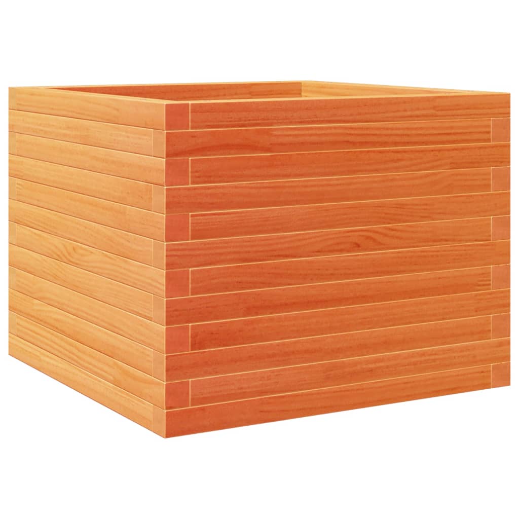 Garden Planter Wax Brown 60x60x46 cm Solid Wood Pine