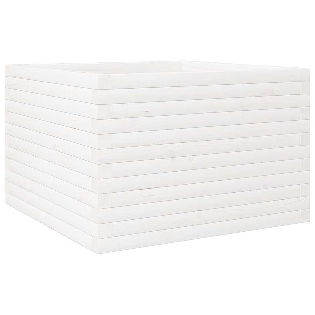 Garden Planter White 70x70x46 cm Solid Wood Pine