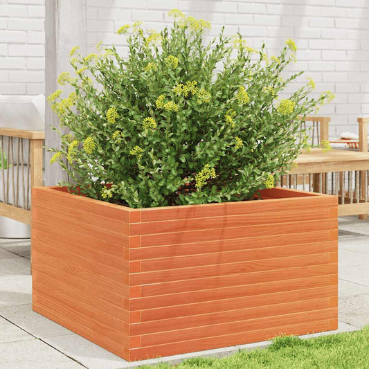 Garden Planter Wax Brown 80x80x46 cm Solid Wood Pine