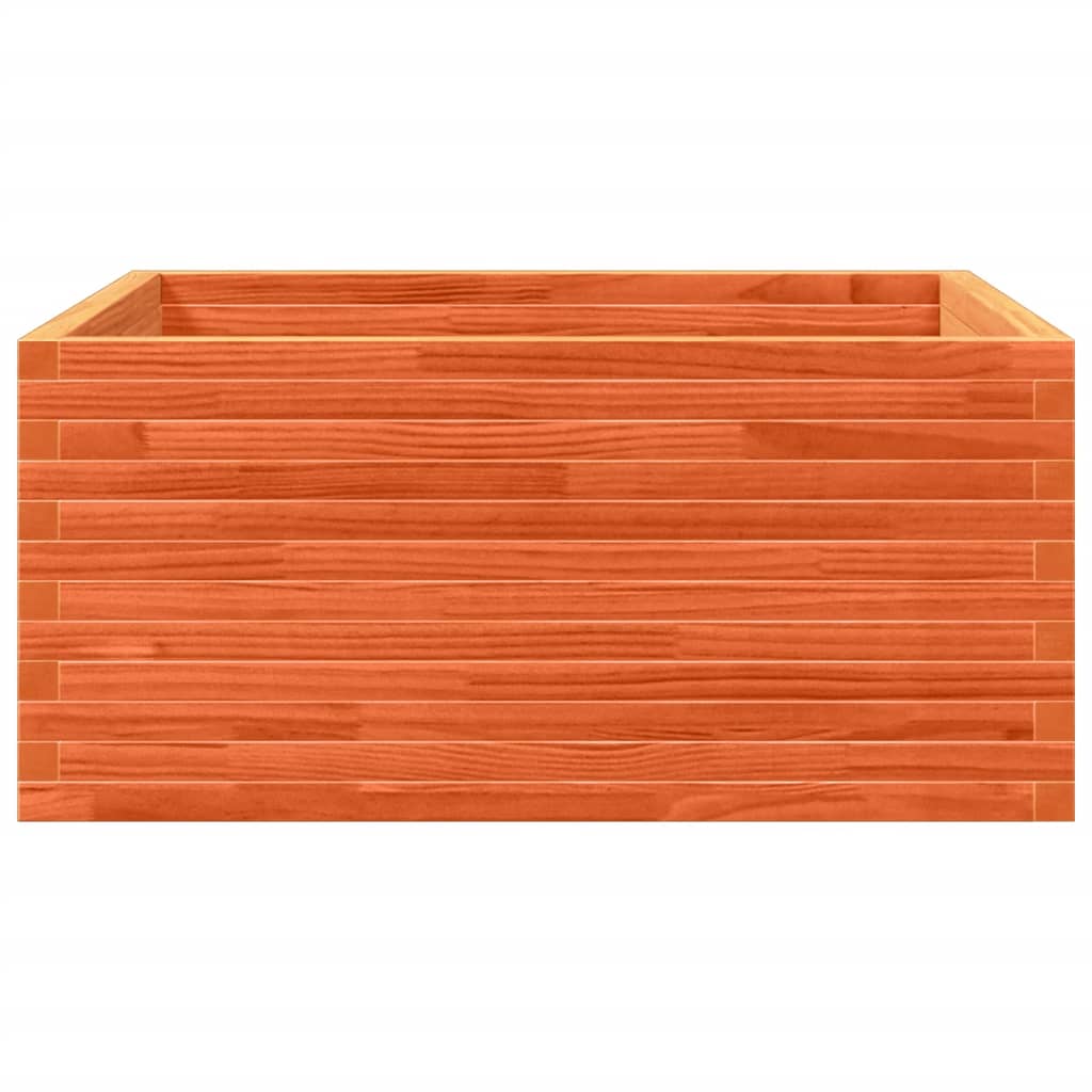 Garden Planter Wax Brown 100x100x46 cm Solid Wood Pine