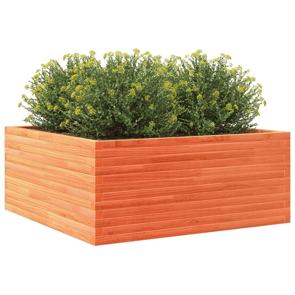 Garden Planter Wax Brown 110x110x46 cm Solid Wood Pine
