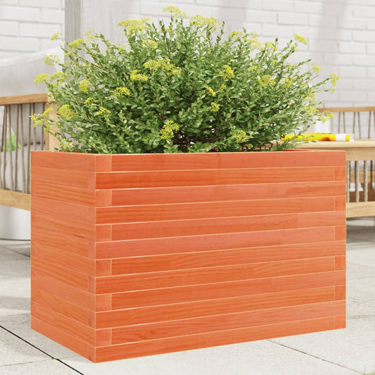 Garden Planter Wax Brown 70x40x46 cm Solid Wood Pine