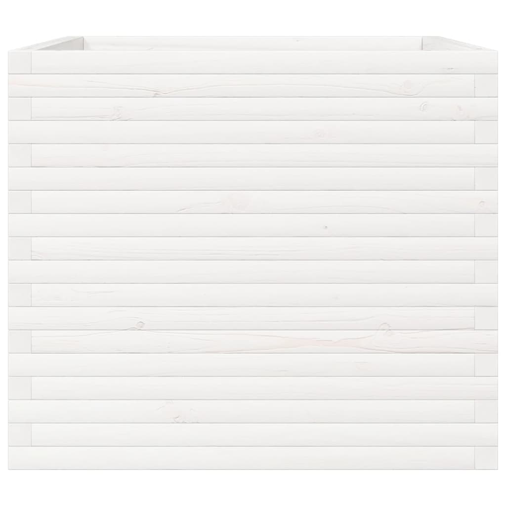 Garden Planter White 80x80x68.5 cm Solid Wood Pine