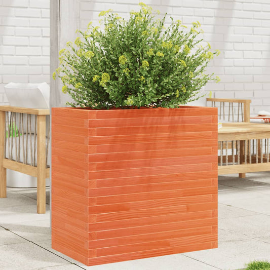 Garden Planter Wax Brown 70x40x68.5 cm Solid Wood Pine