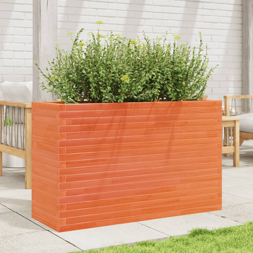 Garden Planter Wax Brown 110x40x68.5 cm Solid Wood Pine
