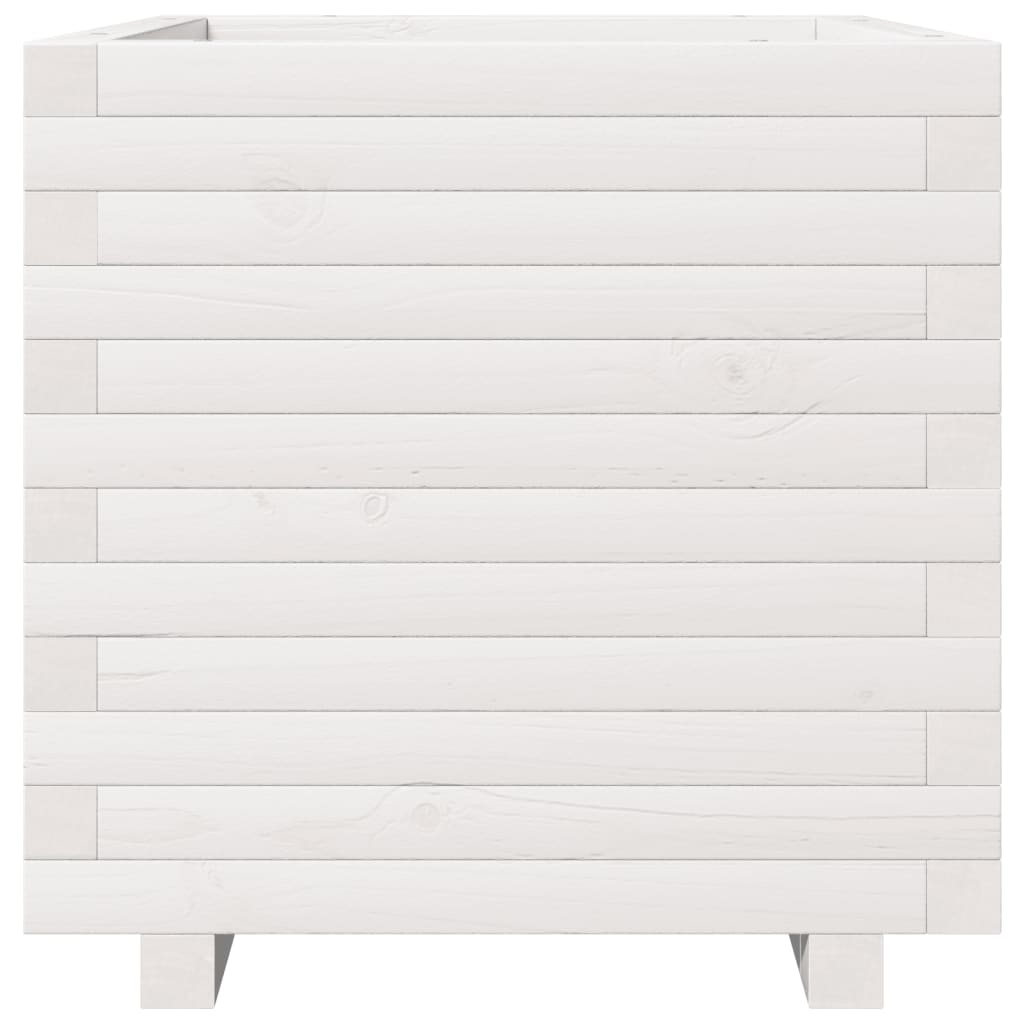 Garden Planter White 50x50x49.5 cm Solid Wood Pine