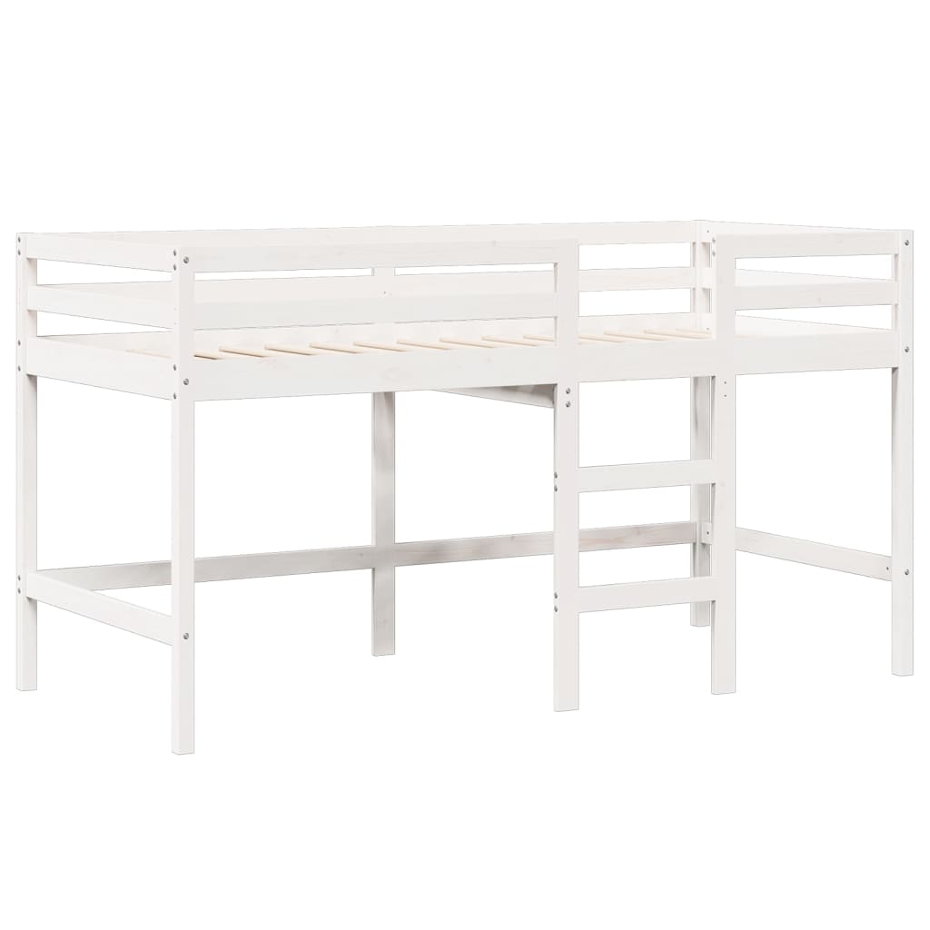 High Sleeper Bed without Mattress White 80x200 cm Solid Wood Pine
