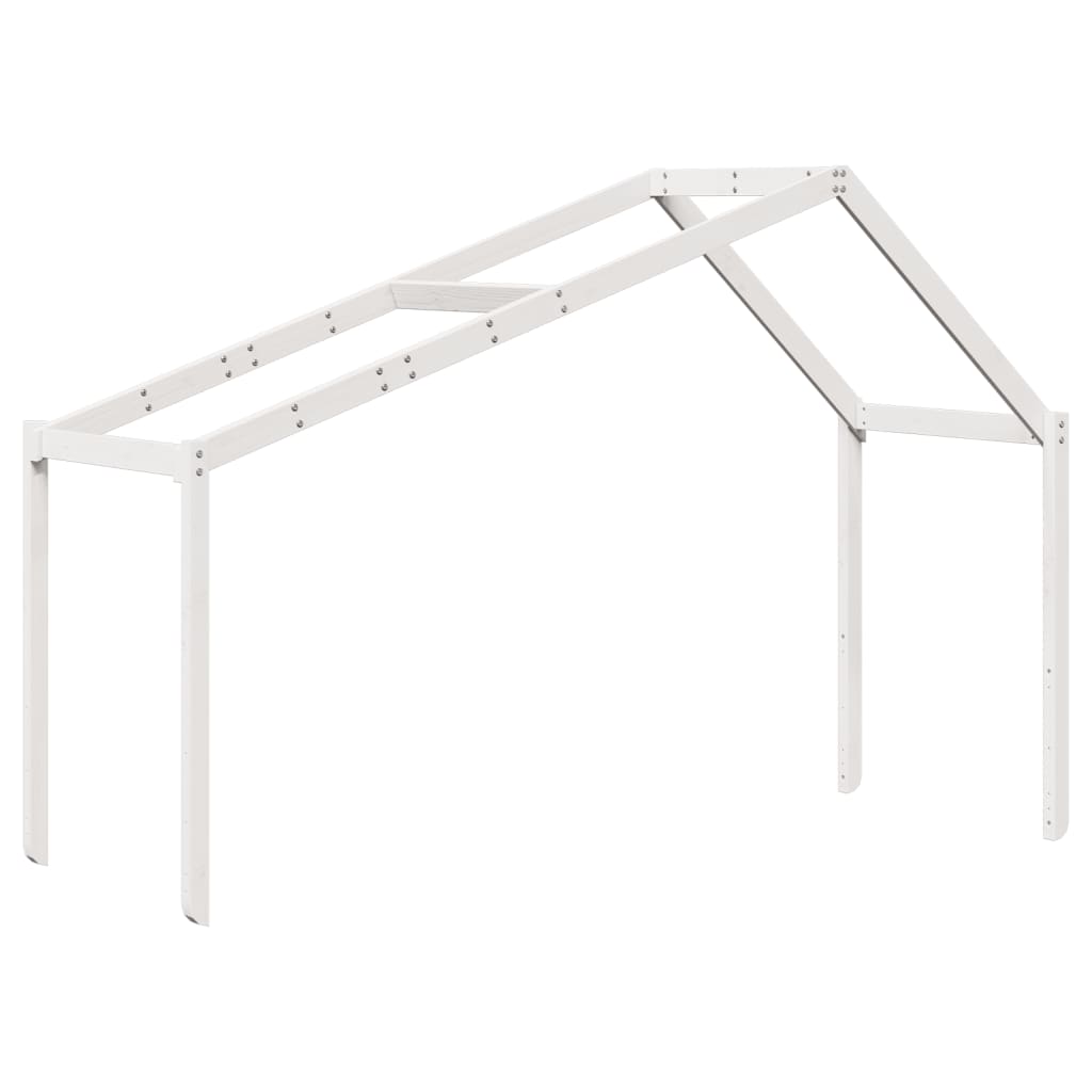 High Sleeper Bed without Mattress White 90x190 cm Single Solid Wood Pine