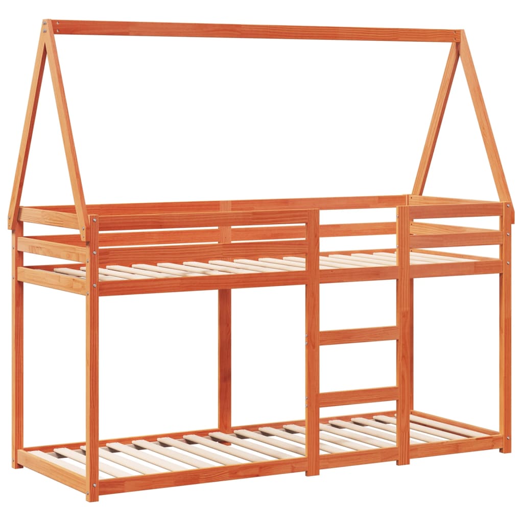 Bunk Bed without Mattress Wax Brown 80x200 cm Solid Wood Pine