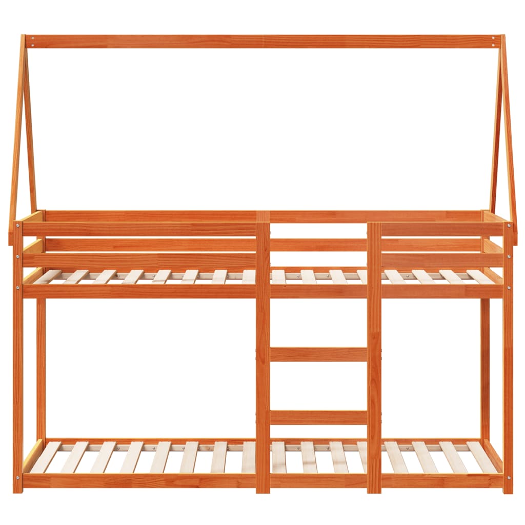 Bunk Bed without Mattress Wax Brown 80x200 cm Solid Wood Pine