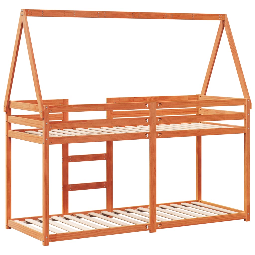 Bunk Bed without Mattress Wax Brown 80x200 cm Solid Wood Pine