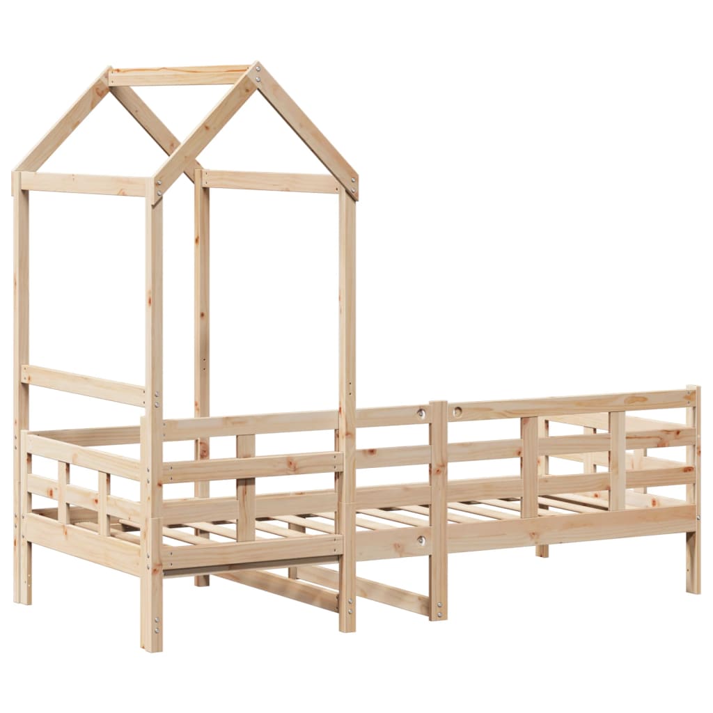 Day Bed with Roof without Mattress 90x200 cm Solid Wood
