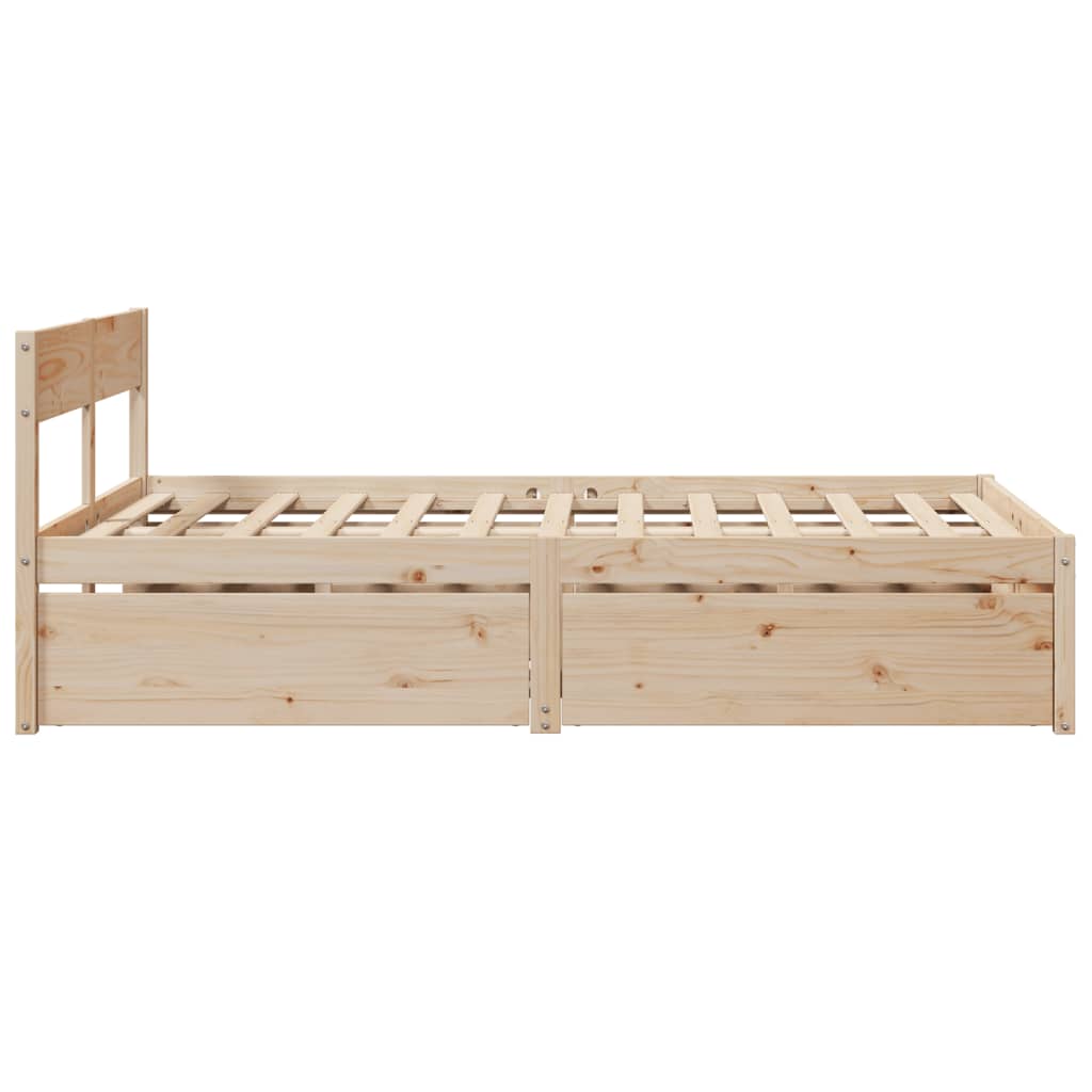 Bed Frame without Mattress 140x190 cm Solid Wood Pine