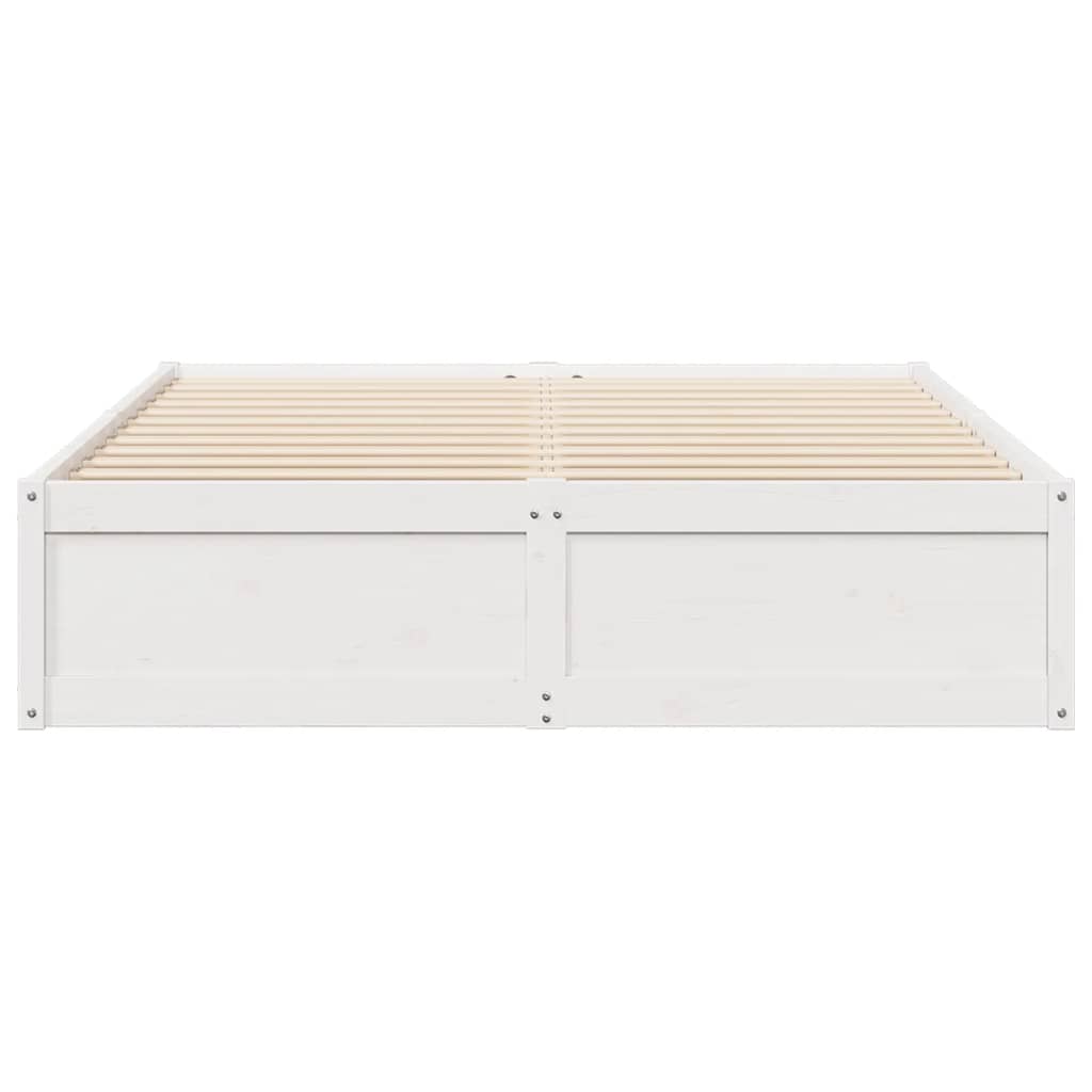 Bed Frame without Mattress White 140x190 cm Solid Wood Pine