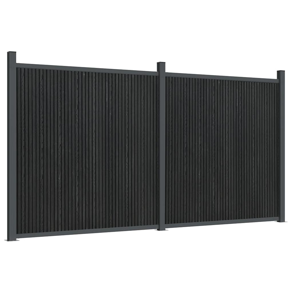 Fence Panel Grey 353x186 cm WPC