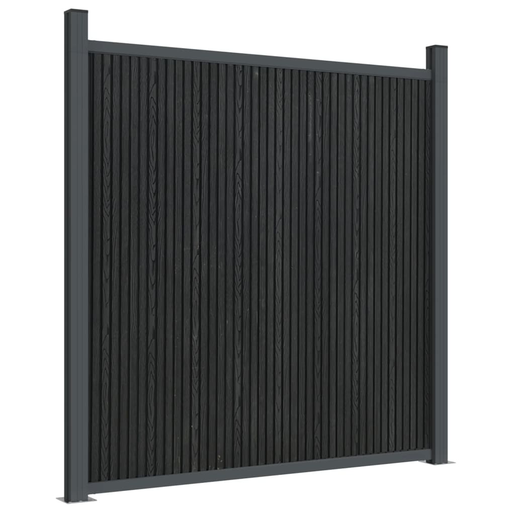 Fence Panel Grey 1737x186 cm WPC
