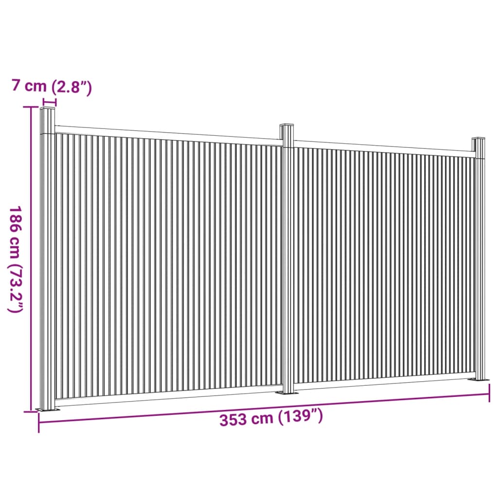 Fence Panel Brown 353x186 cm WPC