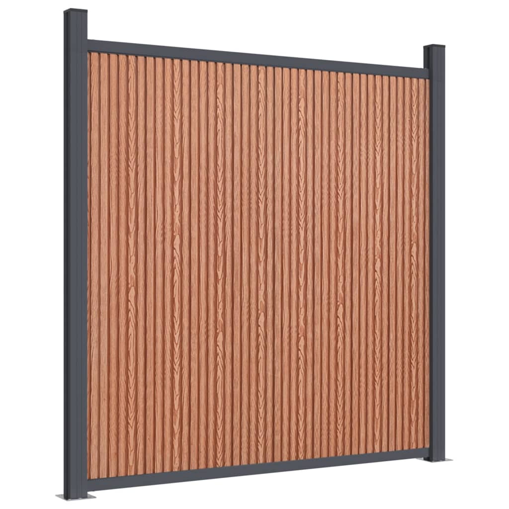 Fence Panel Brown 1564x186 cm WPC