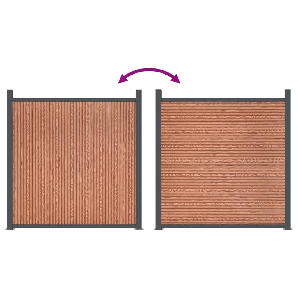 Fence Panel Brown 1564x186 cm WPC