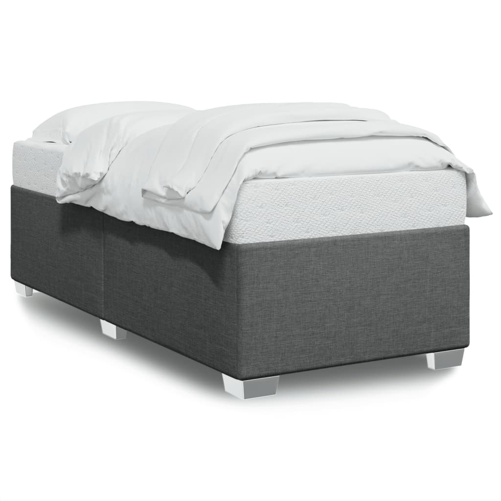 Bed Frame without Mattress Dark Grey 90x190 cm Single Fabric