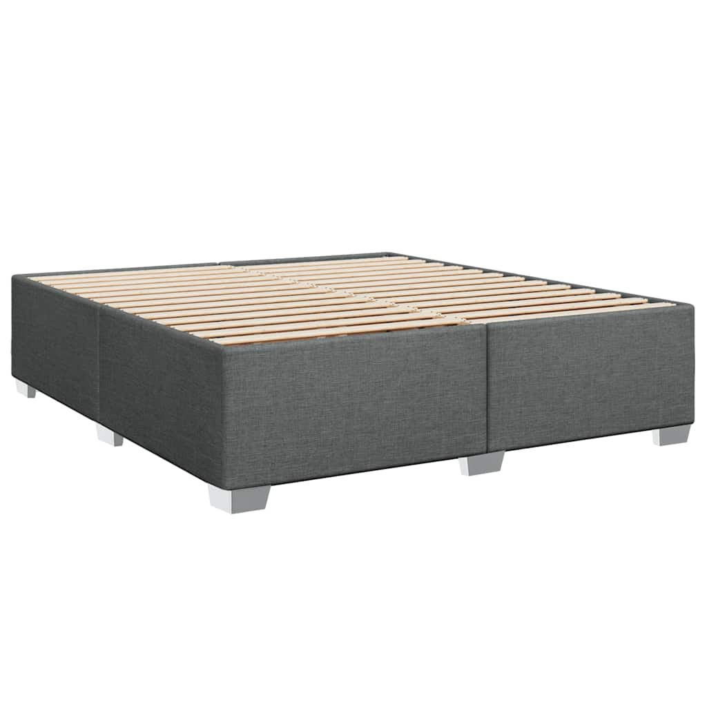 Bed Frame without Mattress Dark Grey Super King Fabric