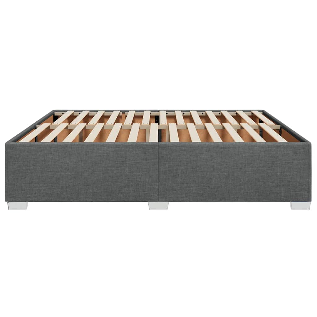 Bed Frame without Mattress Dark Grey Super King Fabric