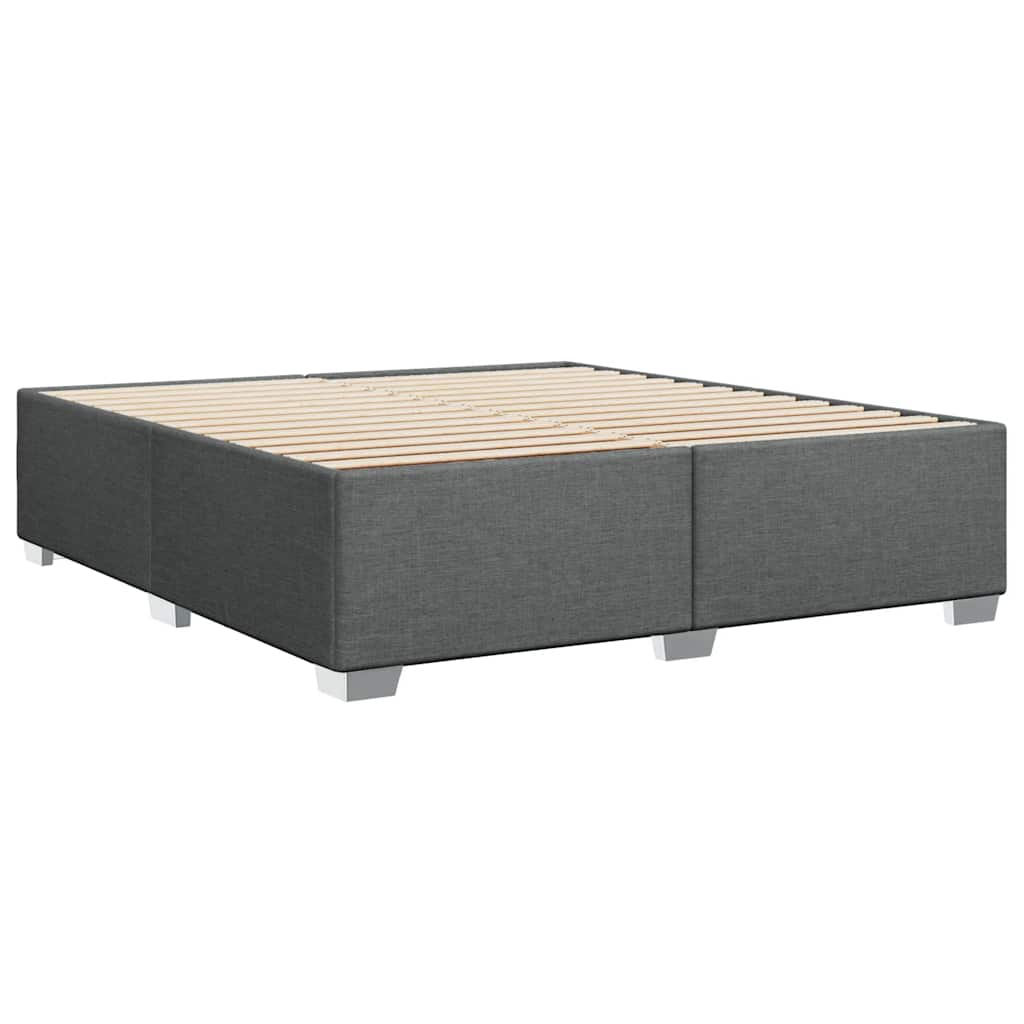 Bed Frame without Mattress Dark Grey Super King Fabric